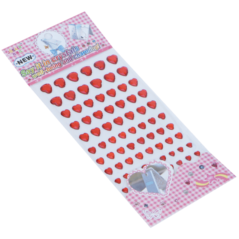 Set 12 pungi de Stickere autocolante in forma de inimioare 10 x 24 cm